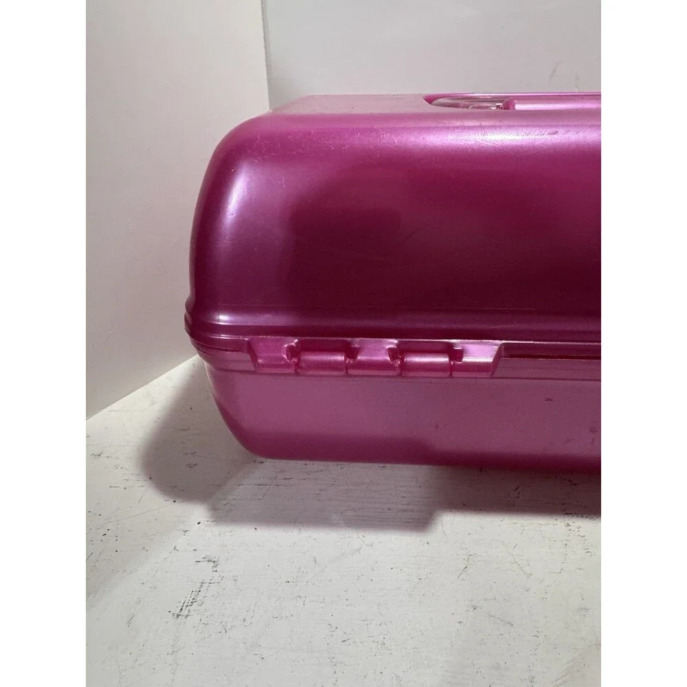 Caboodles Pink Cosmetic Organizer Makeup Craft Tote Organize Carry Case Vintage